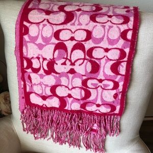 COACH oversized pink scarf